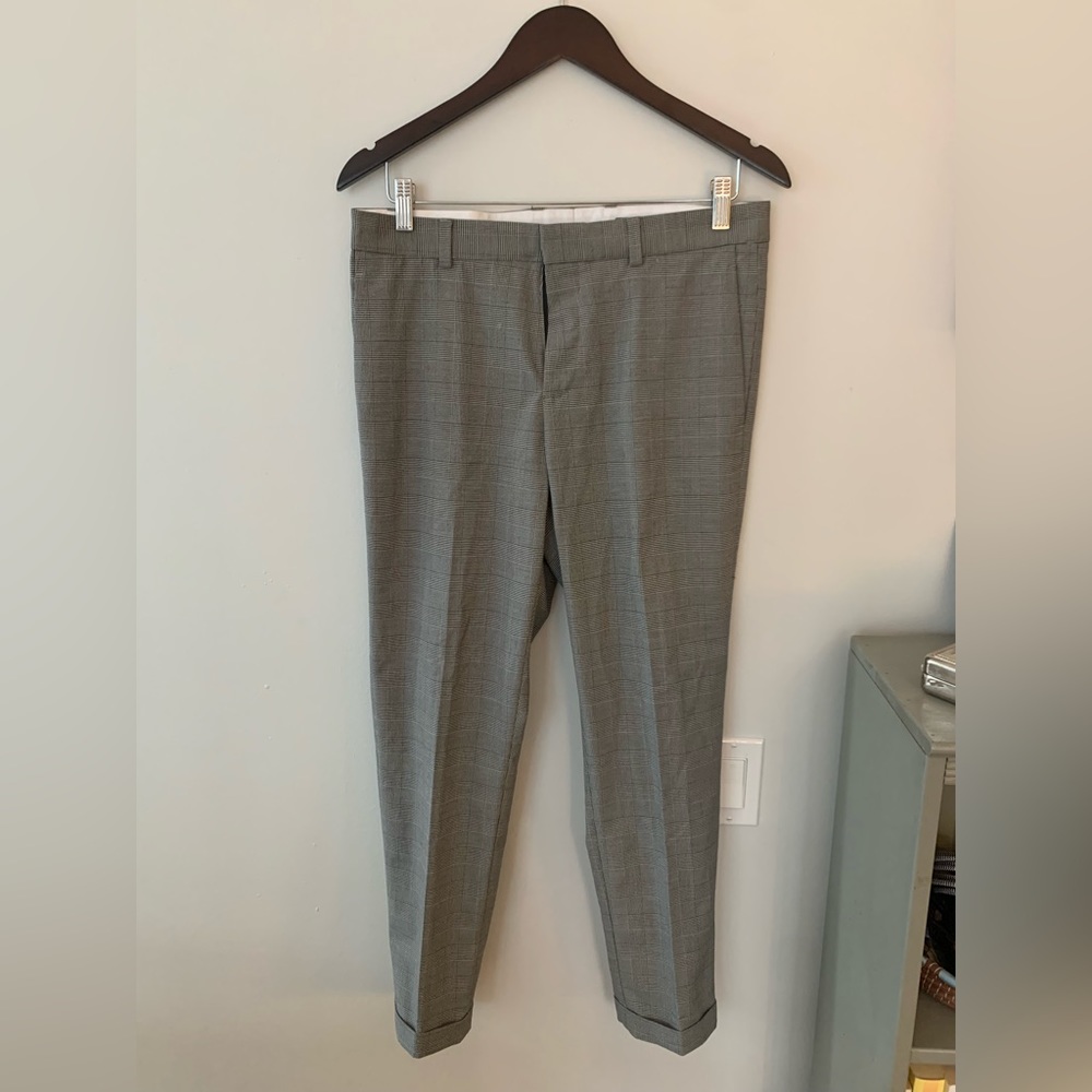 NWT men’s H&M black plaid skinny fit dress pants 32R